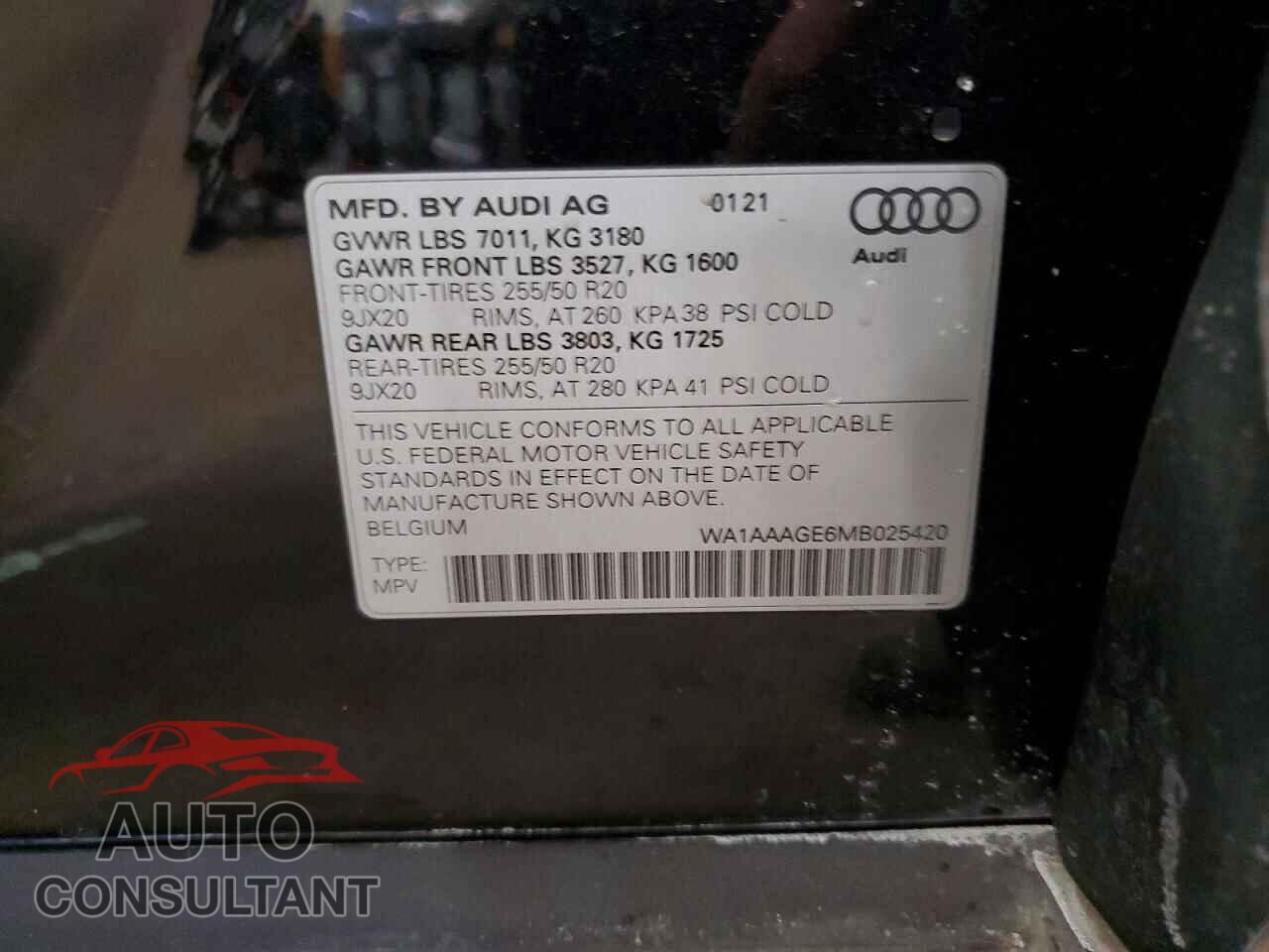 AUDI E-TRON 2021 - WA1AAAGE6MB025420
