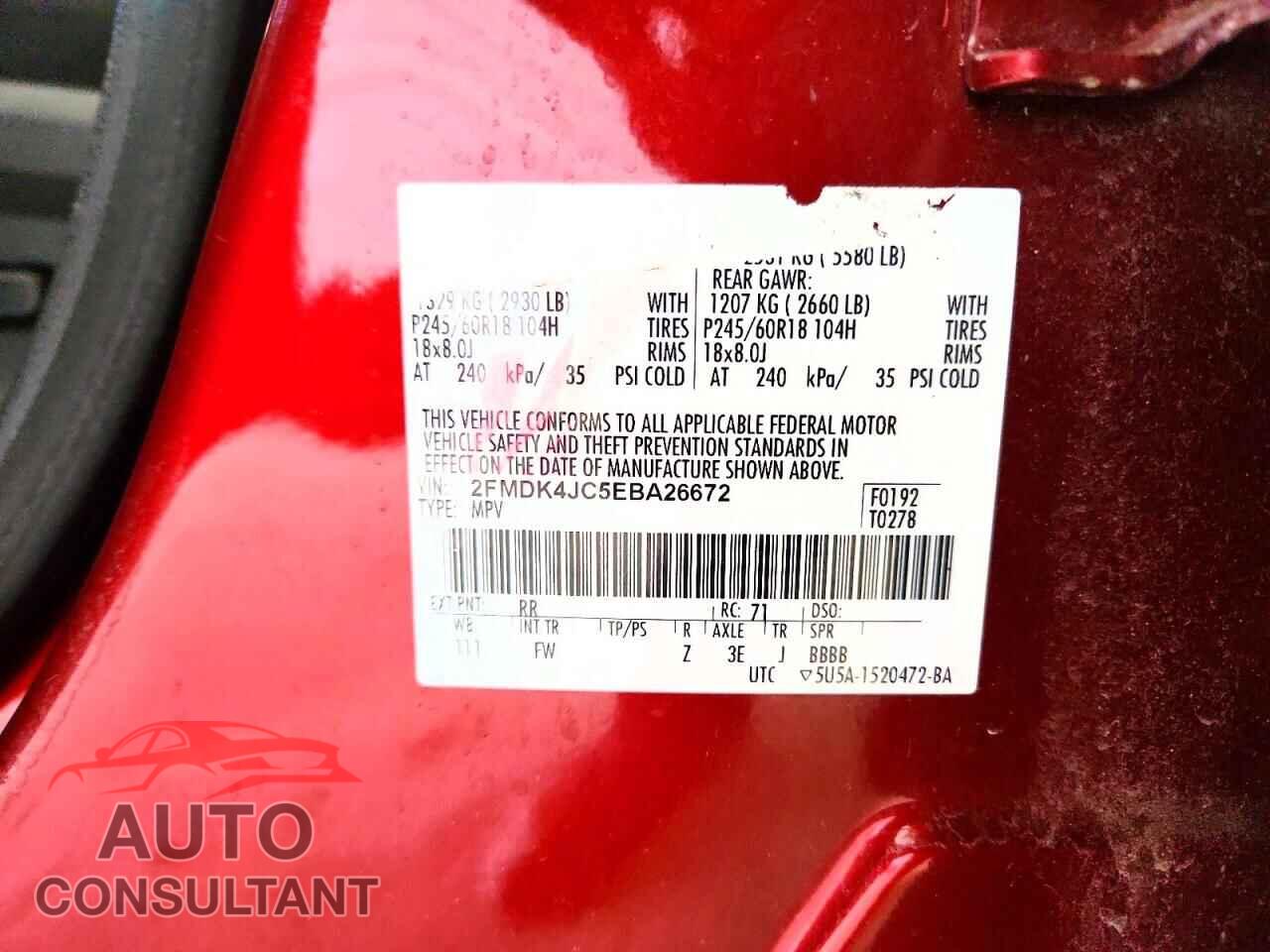 FORD EDGE 2014 - 2FMDK4JC5EBA26672