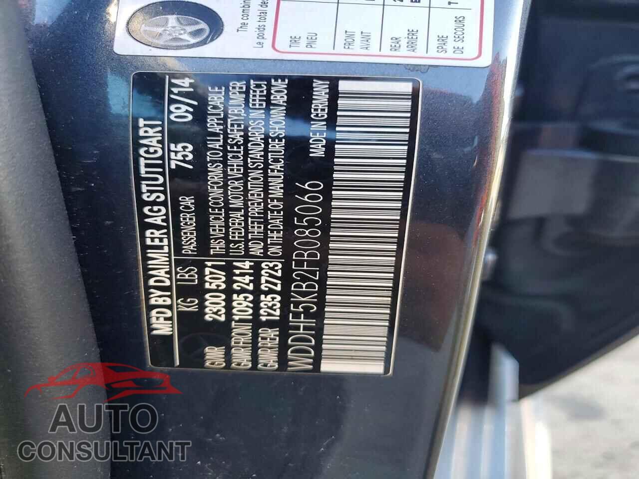 MERCEDES-BENZ E-CLASS 2015 - WDDHF5KB2FB085066