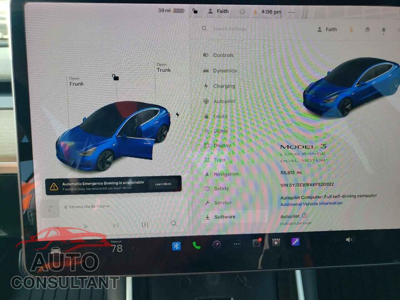 TESLA MODEL 3 2019 - 5YJ3E1EBXKF520922