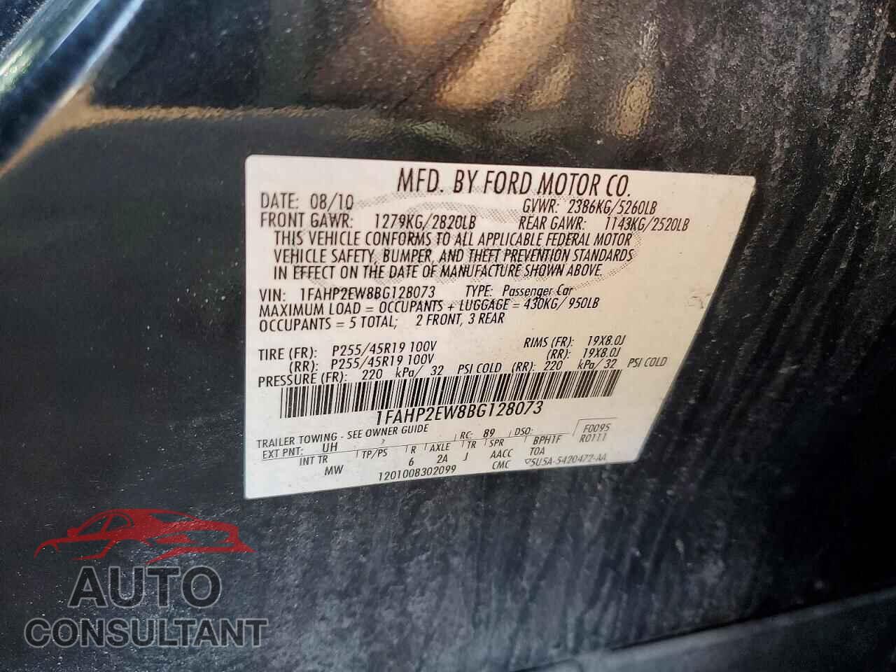 FORD TAURUS 2011 - 1FAHP2EW8BG128073