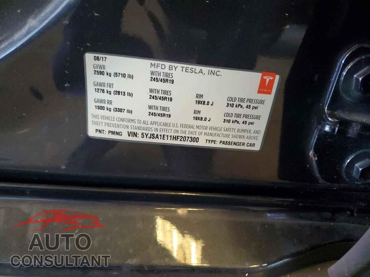 TESLA MODEL S 2017 - 5YJSA1E11HF207300