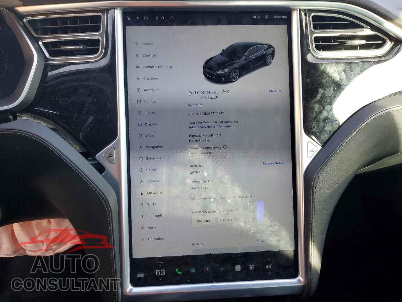 TESLA MODEL S 2015 - 5YJSA1E28FF115249