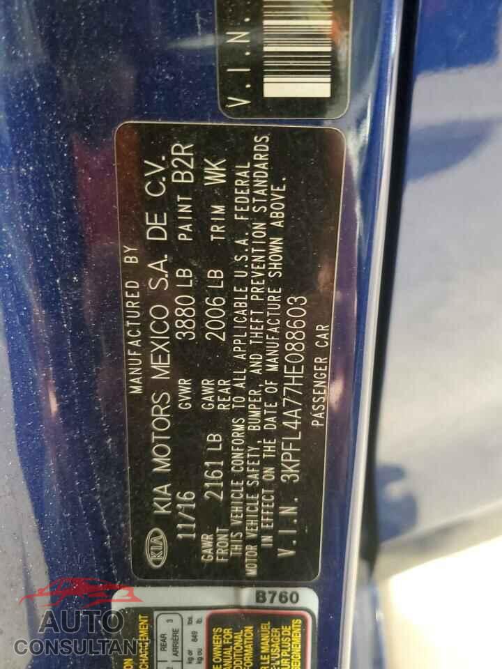 KIA FORTE 2017 - 3KPFL4A77HE088603