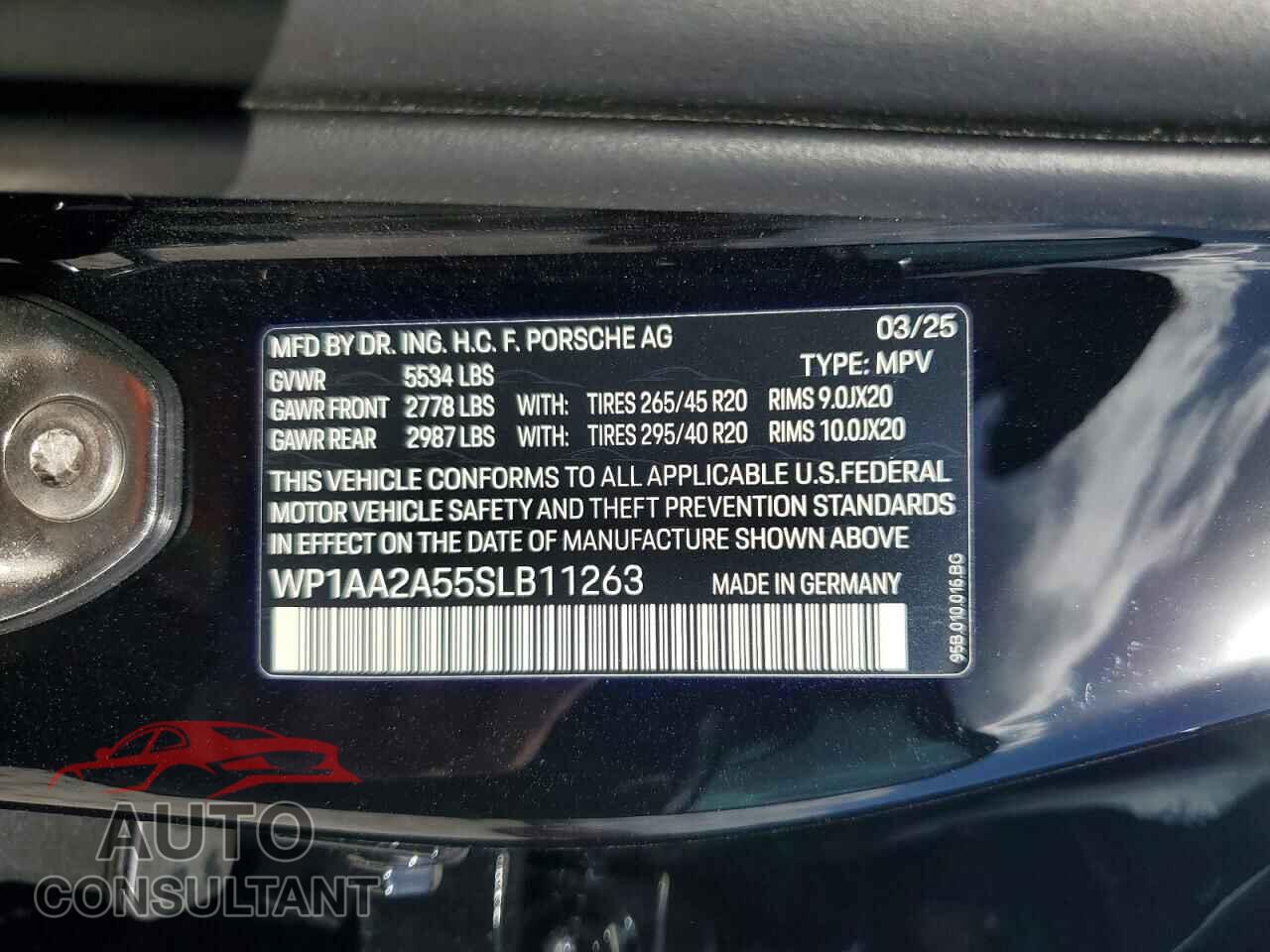 PORSCHE MACAN 2025 - WP1AA2A55SLB11263