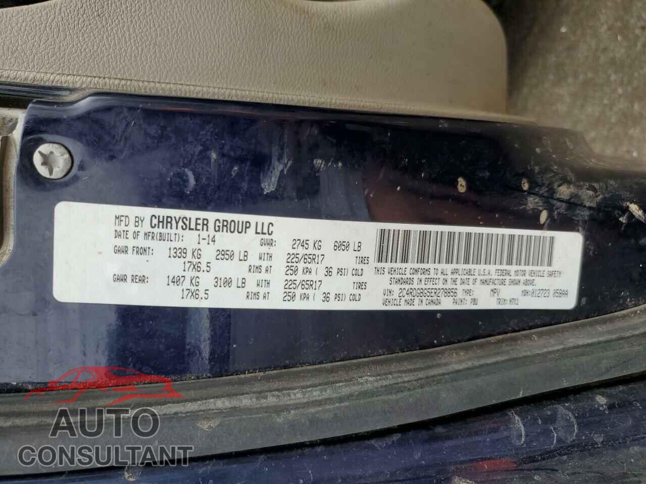 DODGE CARAVAN 2014 - 2C4RDGBG5ER278856