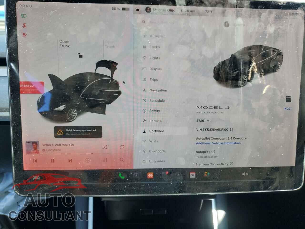 TESLA MODEL 3 2019 - 5YJ3E1EA6KF190137