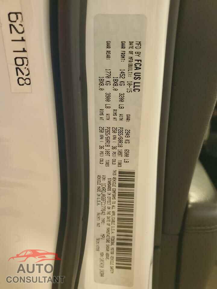 DODGE DURANGO 2015 - 1C4RDJAG6FC177642