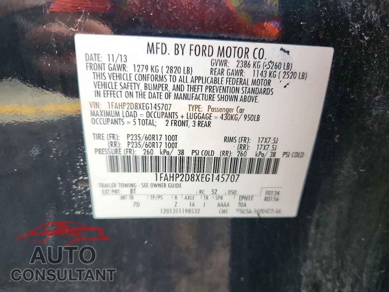 FORD TAURUS 2014 - 1FAHP2D8XEG145707