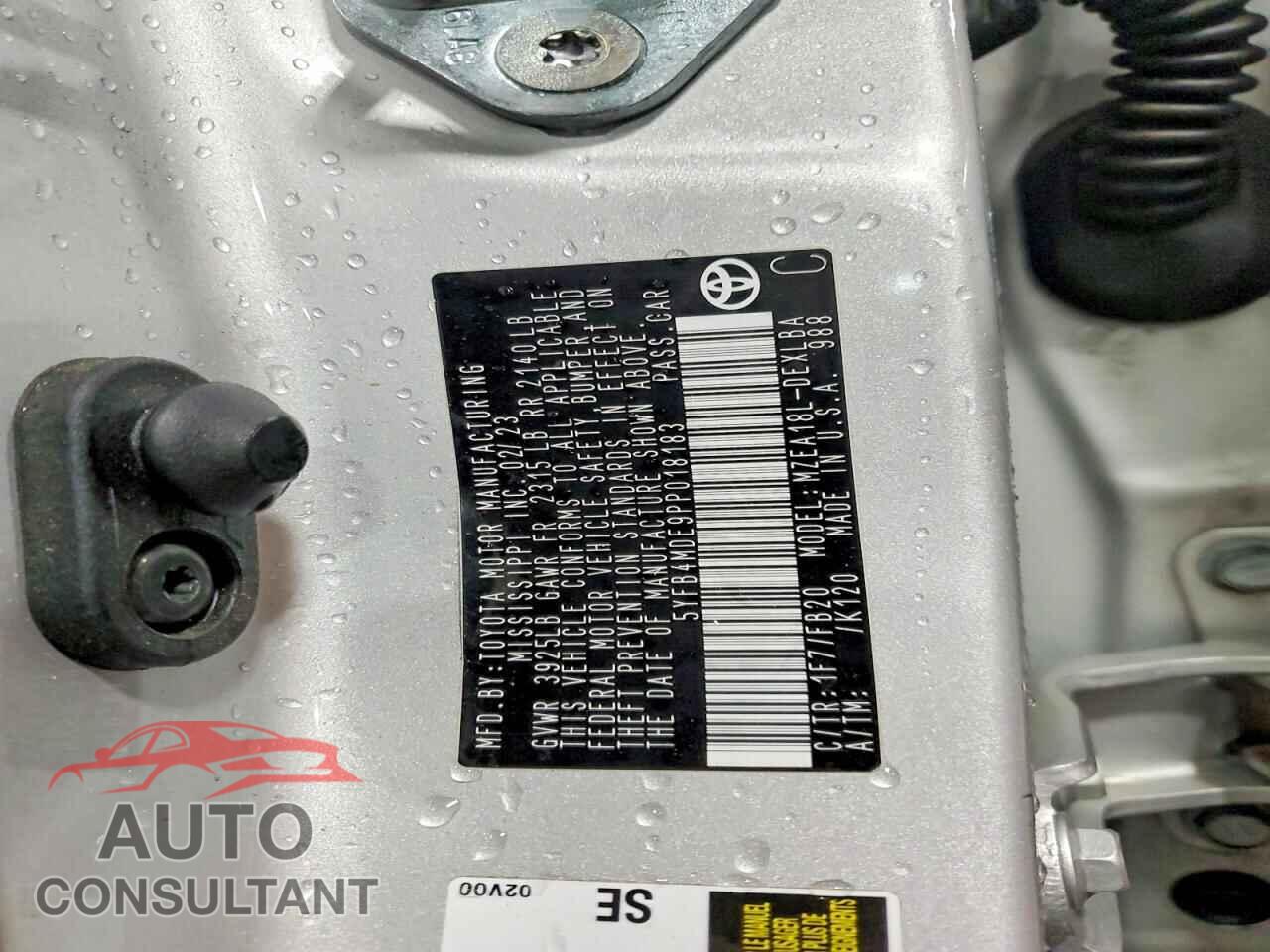 TOYOTA COROLLA 2023 - 5YFB4MDE9PP018183