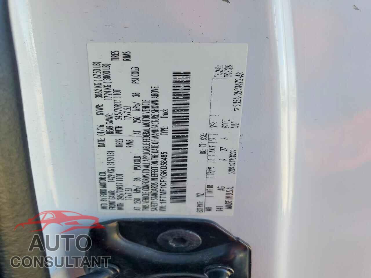 FORD All Models 2016 - 1FTMF1CF1GKD58485