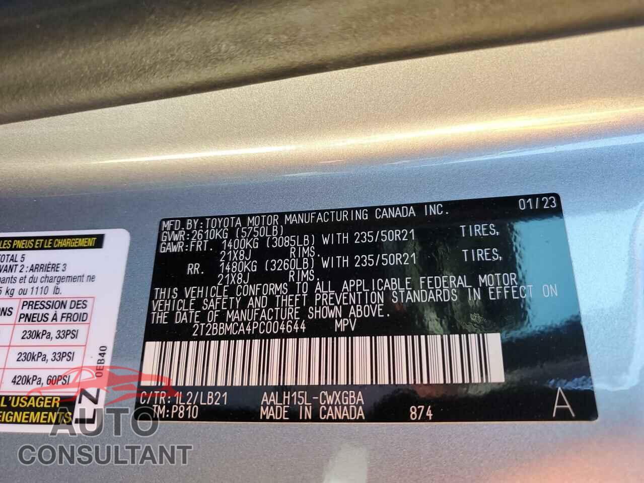 LEXUS RX 350H BA 2023 - 2T2BBMCA4PC004644