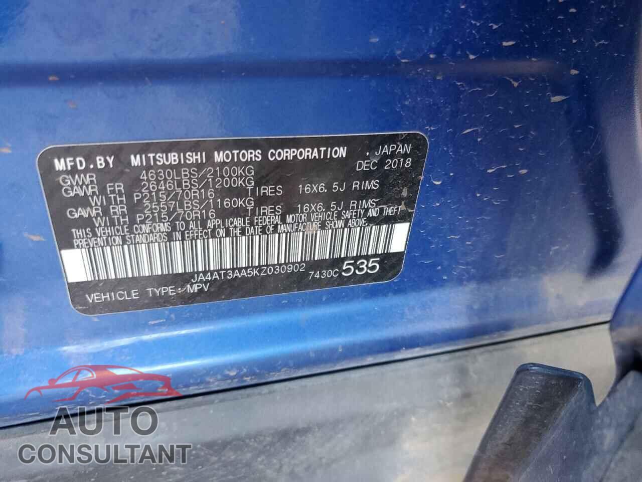 MITSUBISHI ECLIPSE 2019 - JA4AT3AA5KZ030902