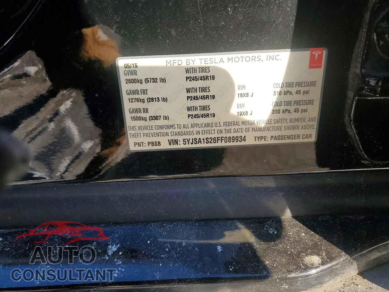 TESLA MODEL S 2015 - 5YJSA1S26FF089934