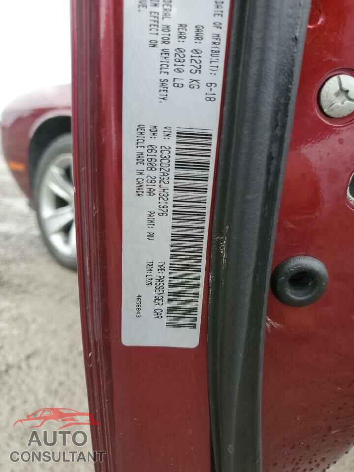 DODGE CHALLENGER 2018 - 2C3CDZAG2JH321976