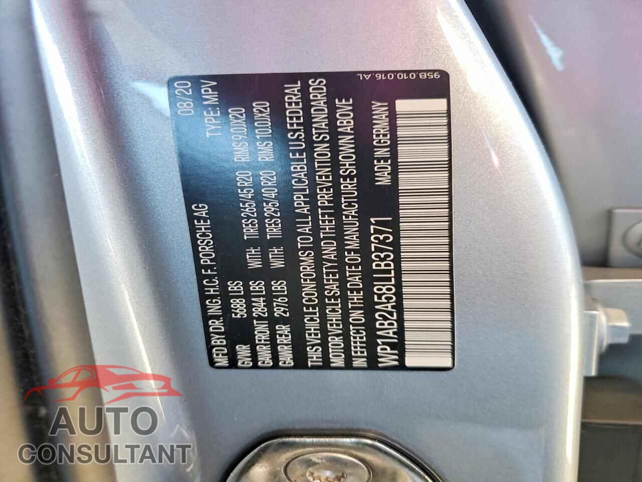 PORSCHE MACAN 2020 - WP1AB2A58LLB37371