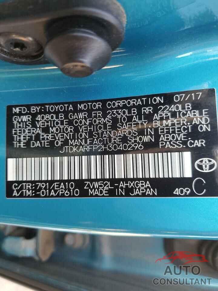 TOYOTA PRIUS 2017 - JTDKARFP2H3040296