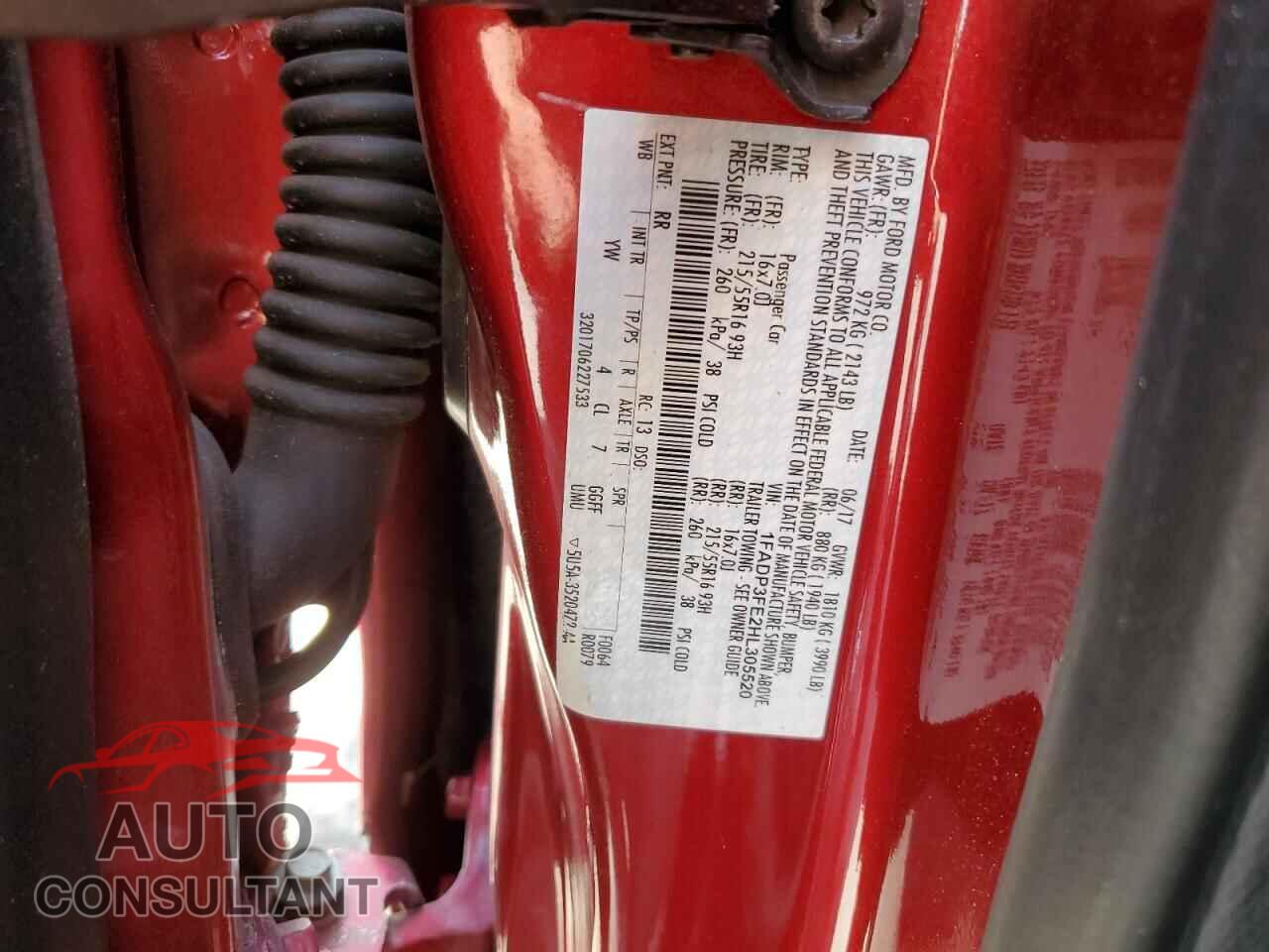 FORD FOCUS 2017 - 1FADP3FE2HL305520