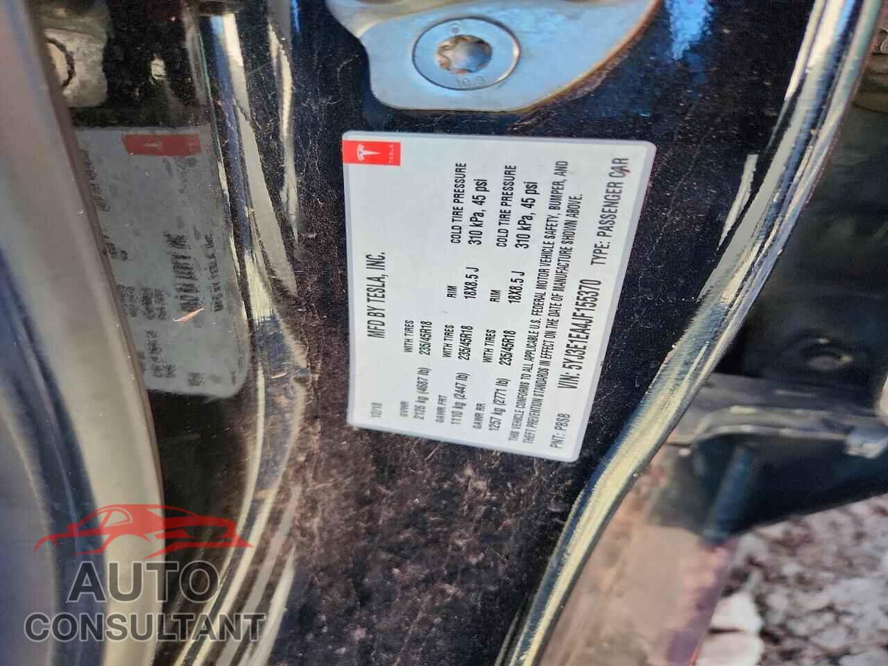 TESLA MODEL 3 2018 - 5YJ3E1EA4JF155370