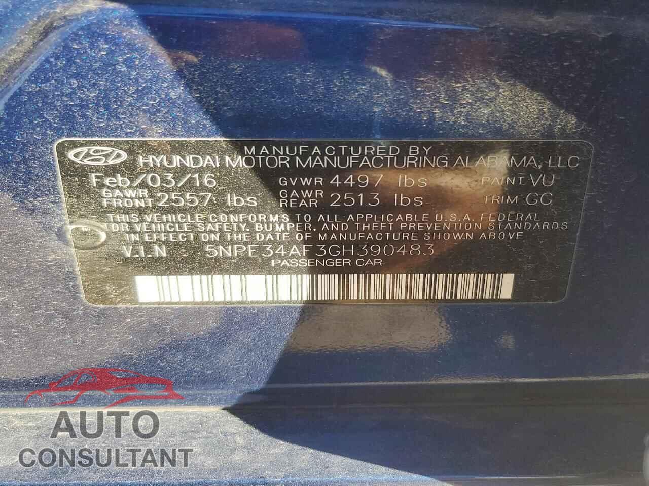 HYUNDAI SONATA 2016 - 5NPE34AF3GH390483