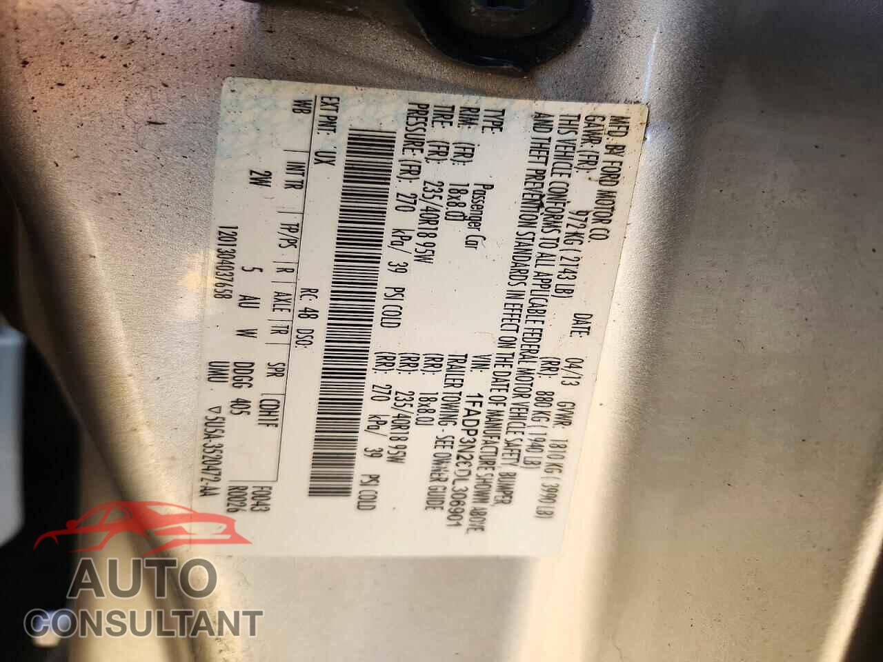 FORD FOCUS 2013 - 1FADP3N26DL306901