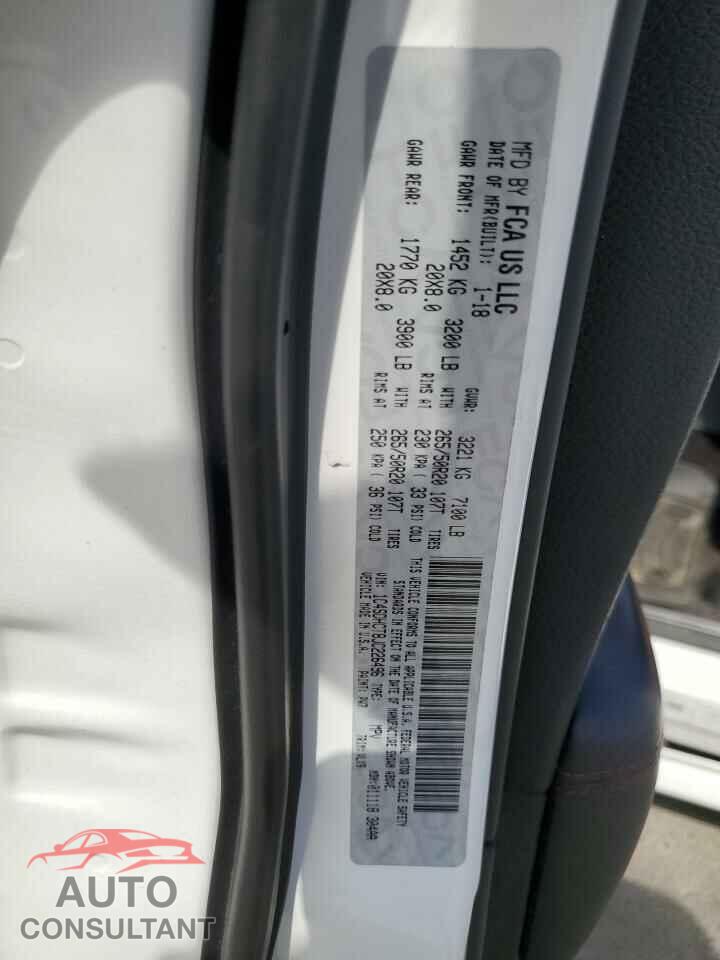 DODGE DURANGO 2018 - 1C4SDHCT8JC226496