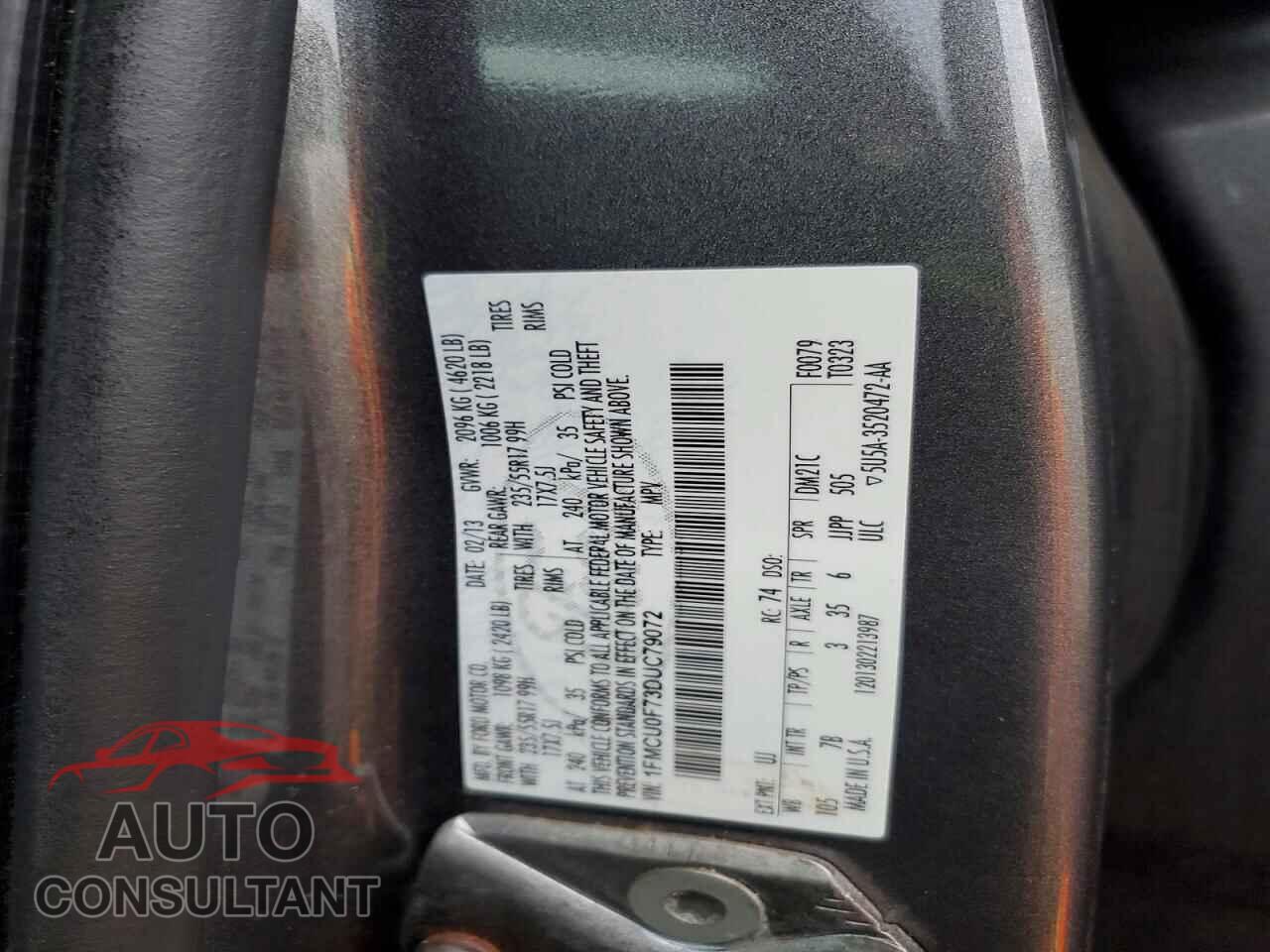 FORD ESCAPE 2013 - 1FMCU0F73DUC79072