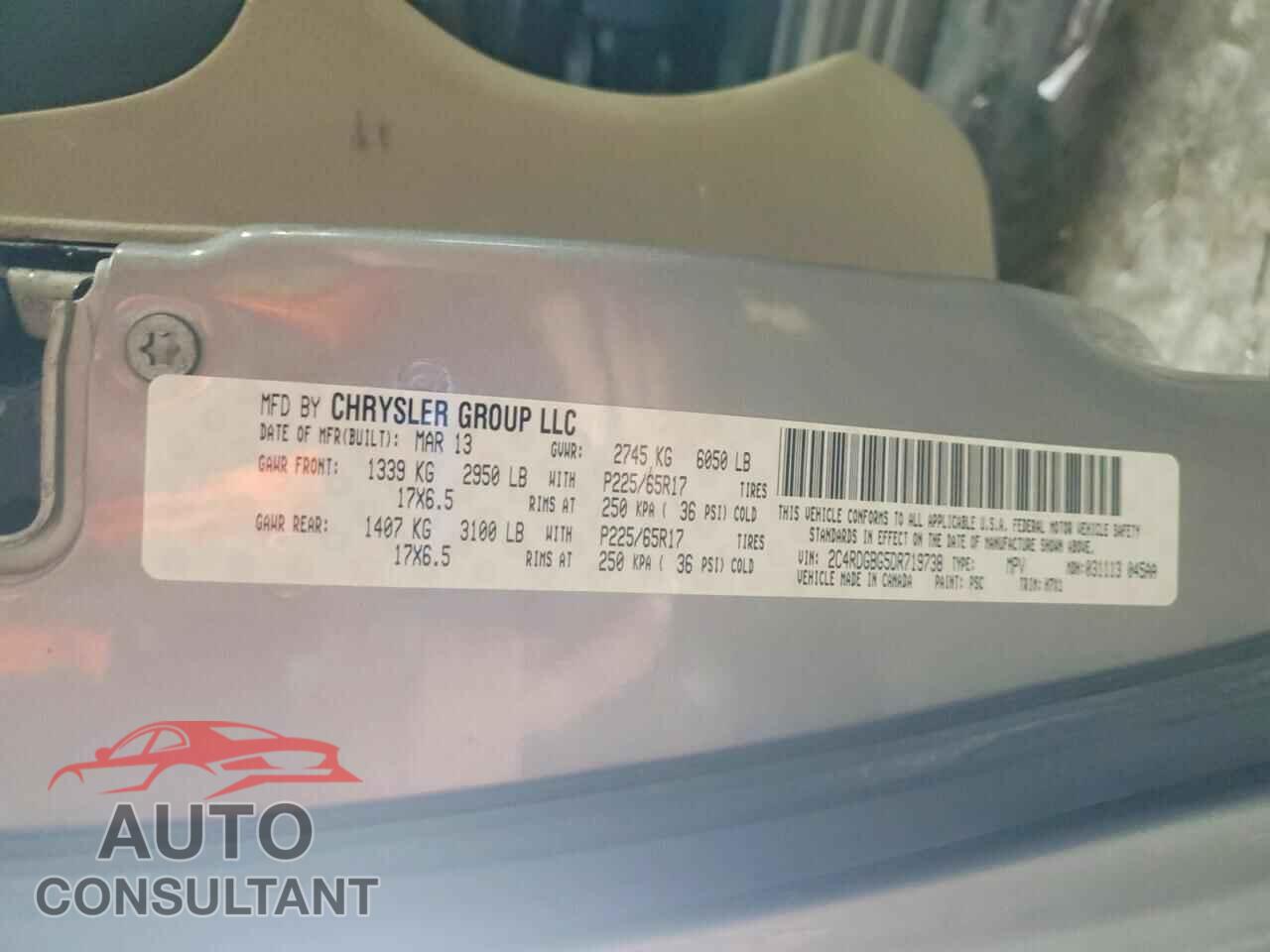DODGE CARAVAN 2013 - 2C4RDGBG5DR719738