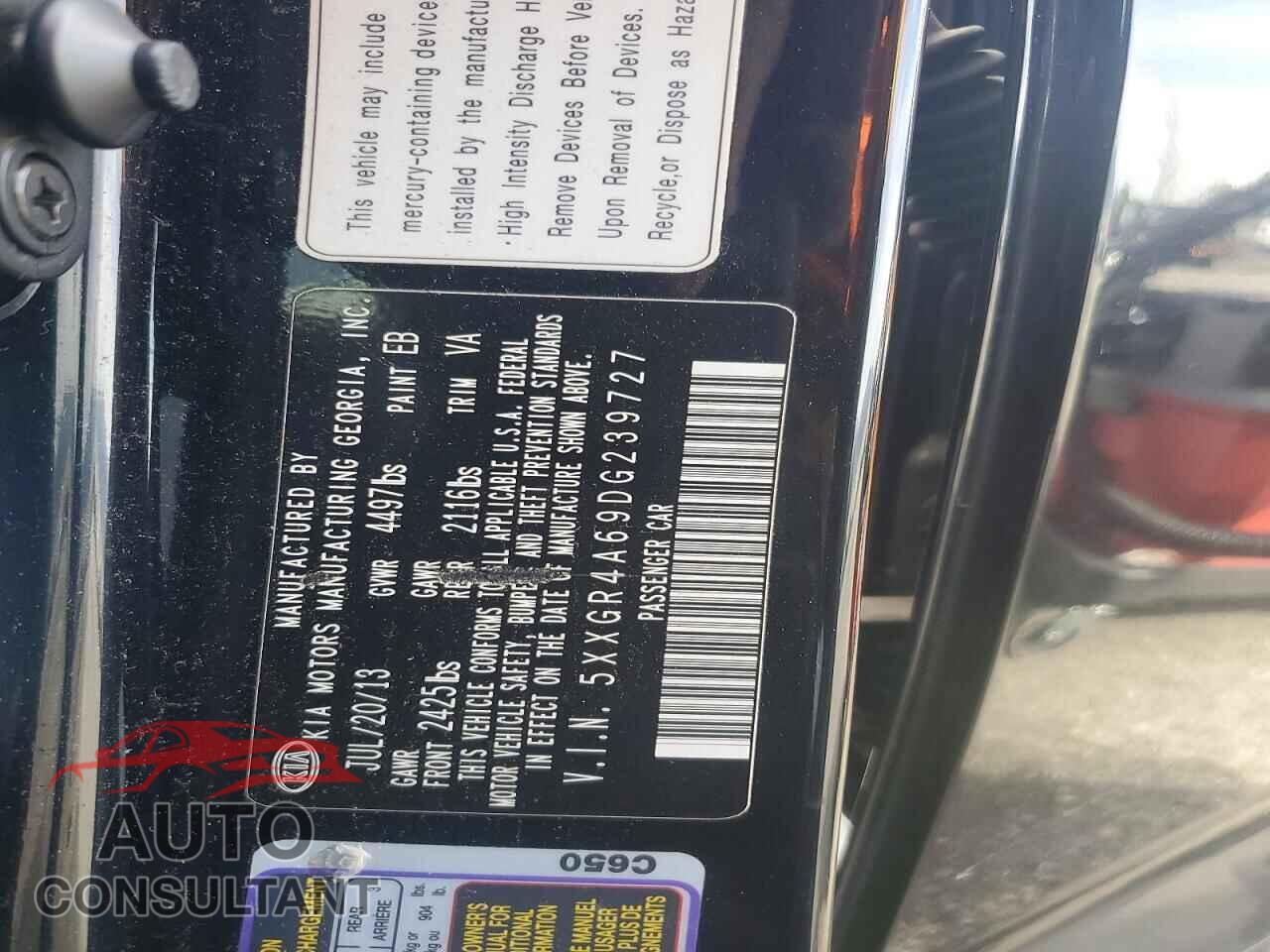 KIA OPTIMA 2013 - 5XXGR4A69DG239727