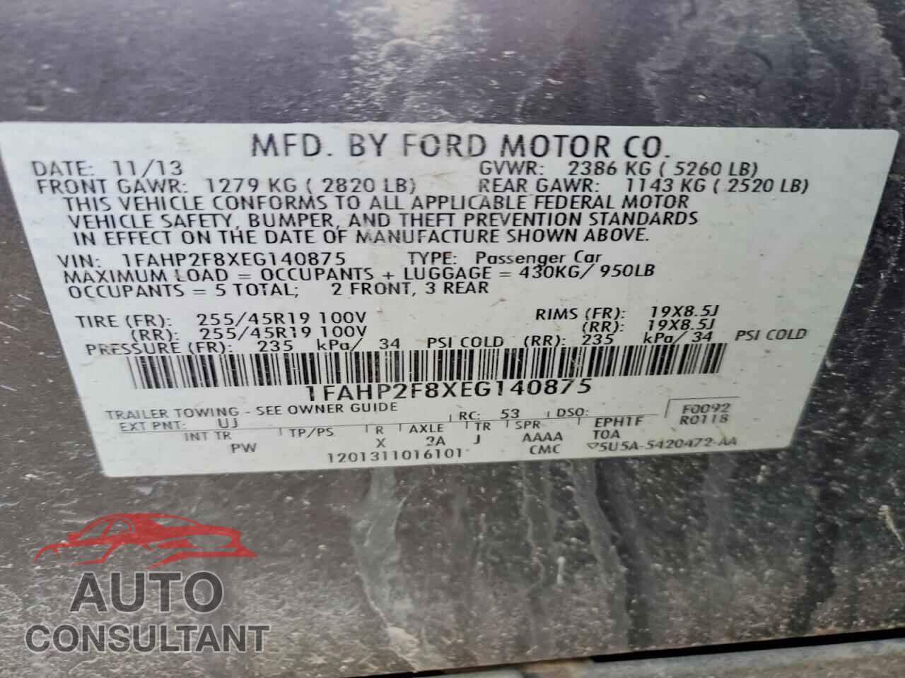 FORD TAURUS 2014 - 1FAHP2F8XEG140875