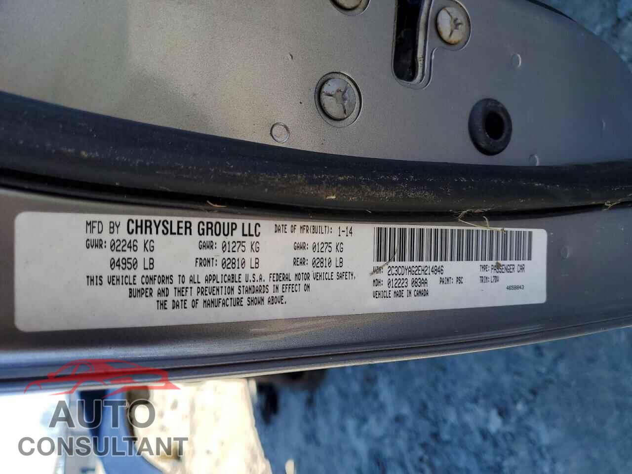 DODGE CHALLENGER 2014 - 2C3CDYAG2EH214846