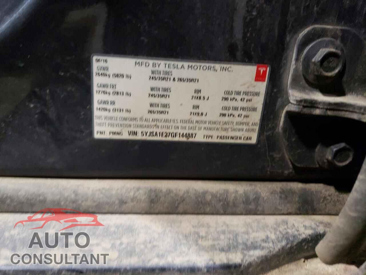 TESLA MODEL S 2016 - 5YJSA1E27GF144887