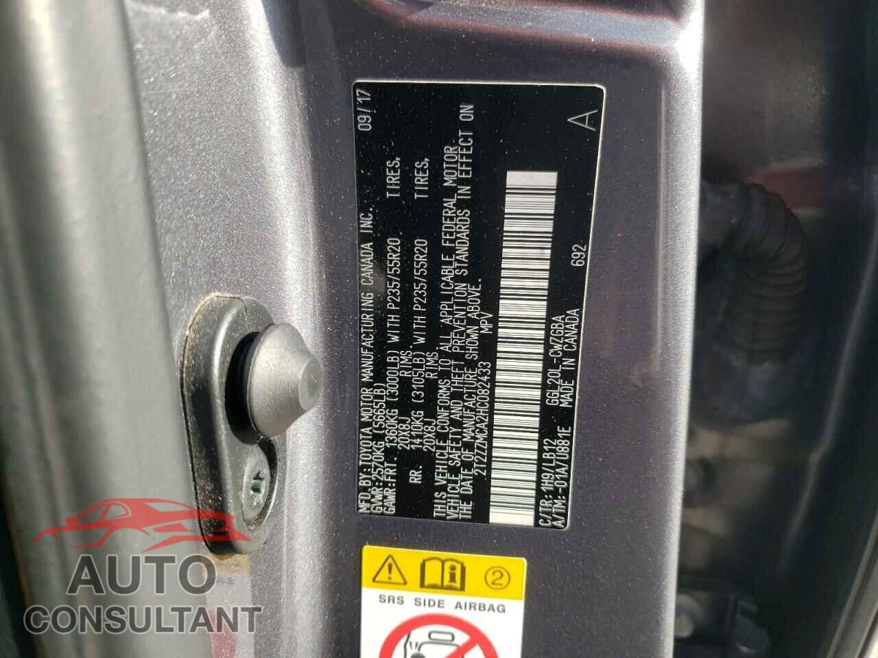 LEXUS RX350 2017 - 2T2ZZMCA2HC082433