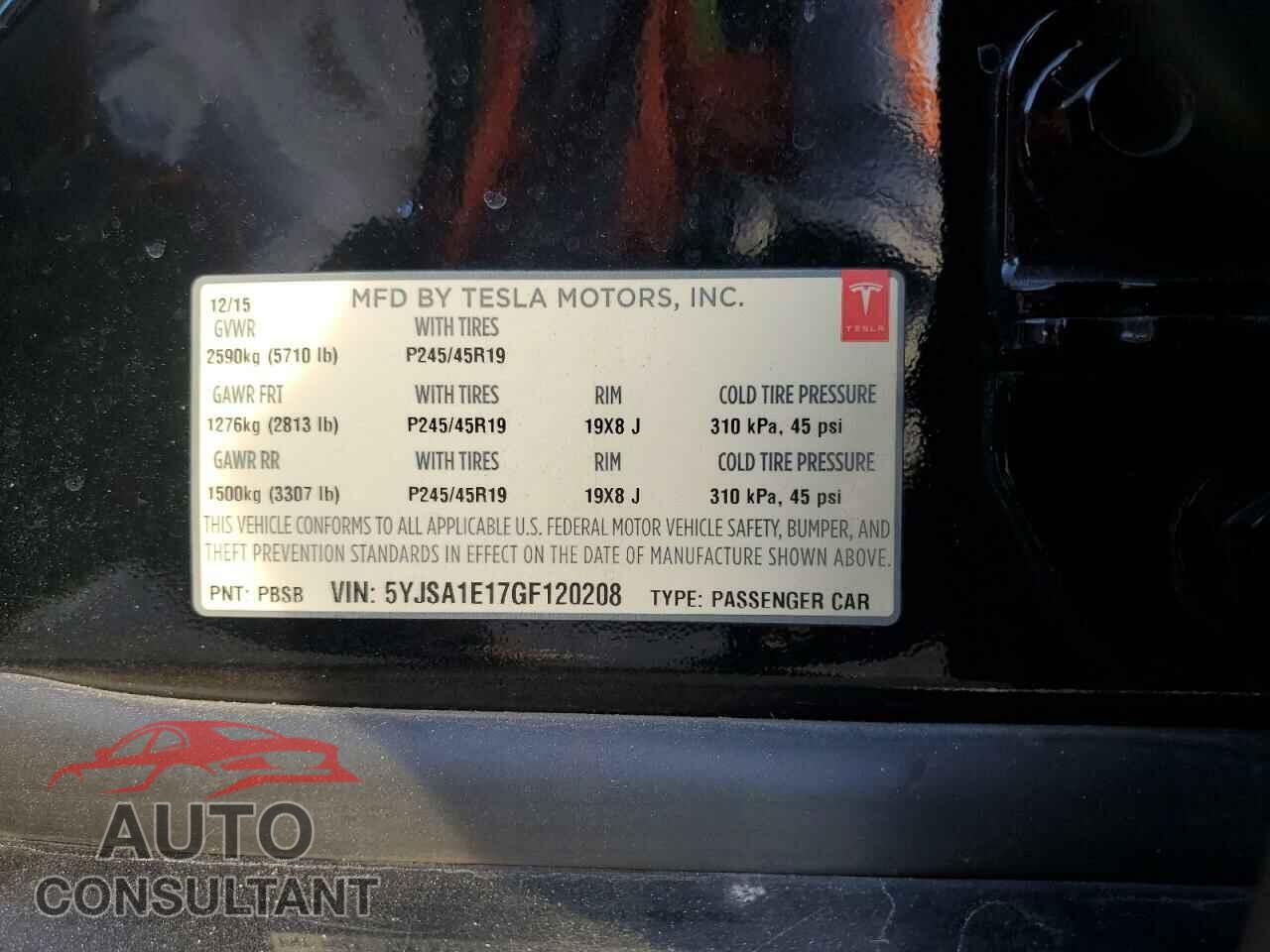 TESLA MODEL S 2016 - 5YJSA1E17GF120208