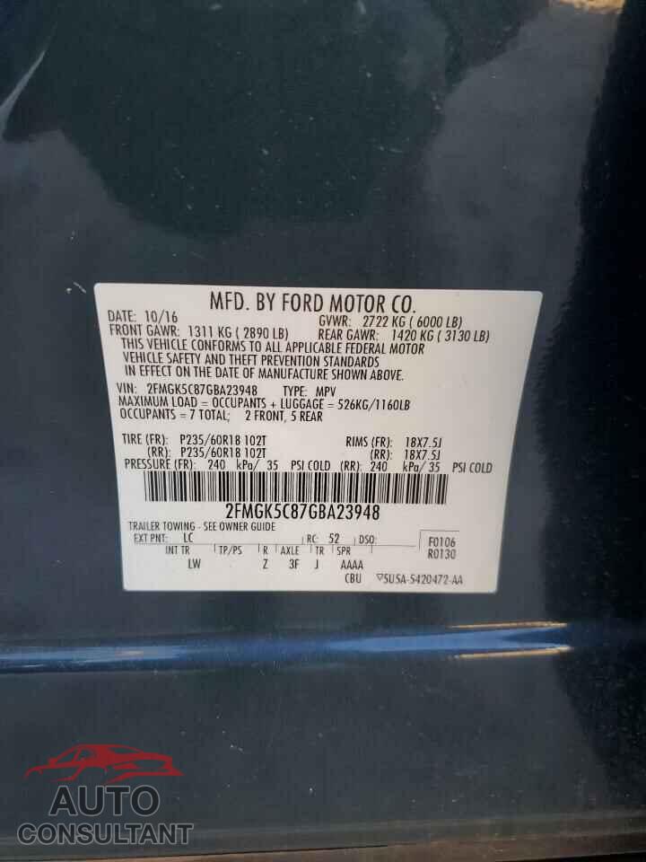 FORD FLEX 2016 - 2FMGK5C87GBA23948