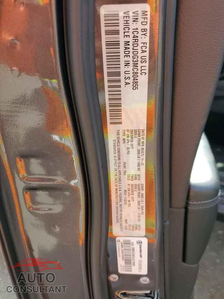 DODGE DURANGO 2021 - 1C4RDJDG3MC804855