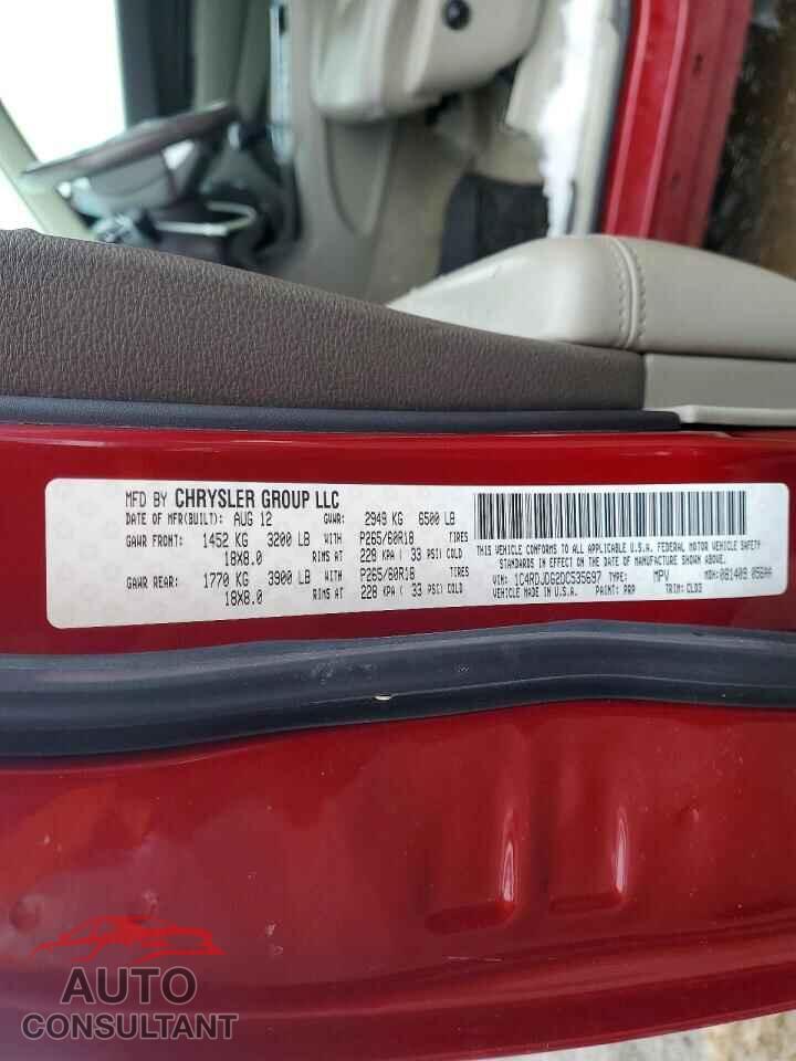 DODGE DURANGO 2013 - 1C4RDJDG2DC535697
