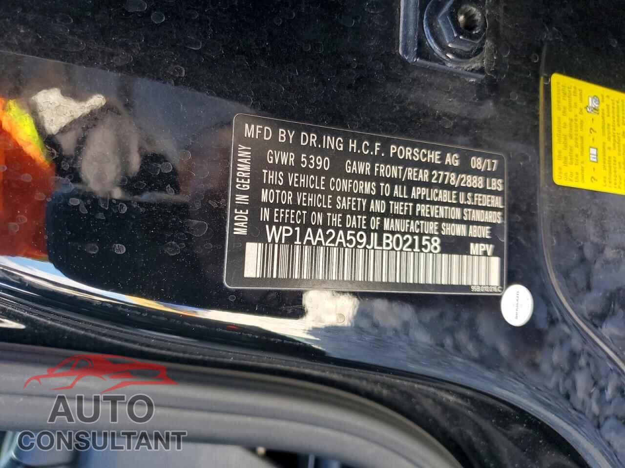 PORSCHE MACAN 2018 - WP1AA2A59JLB02158