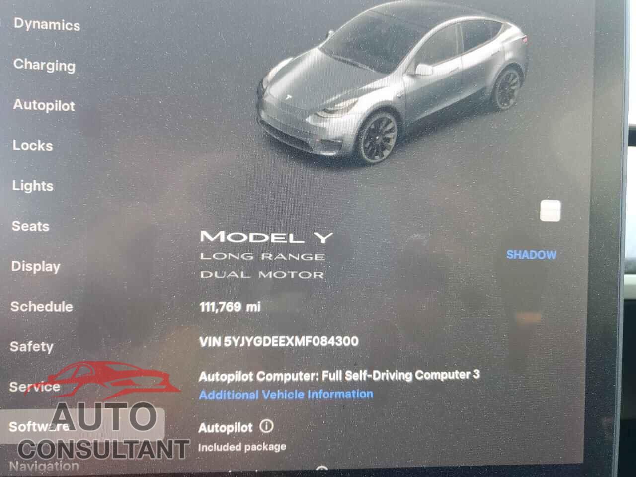 TESLA MODEL Y 2021 - 5YJYGDEEXMF084300