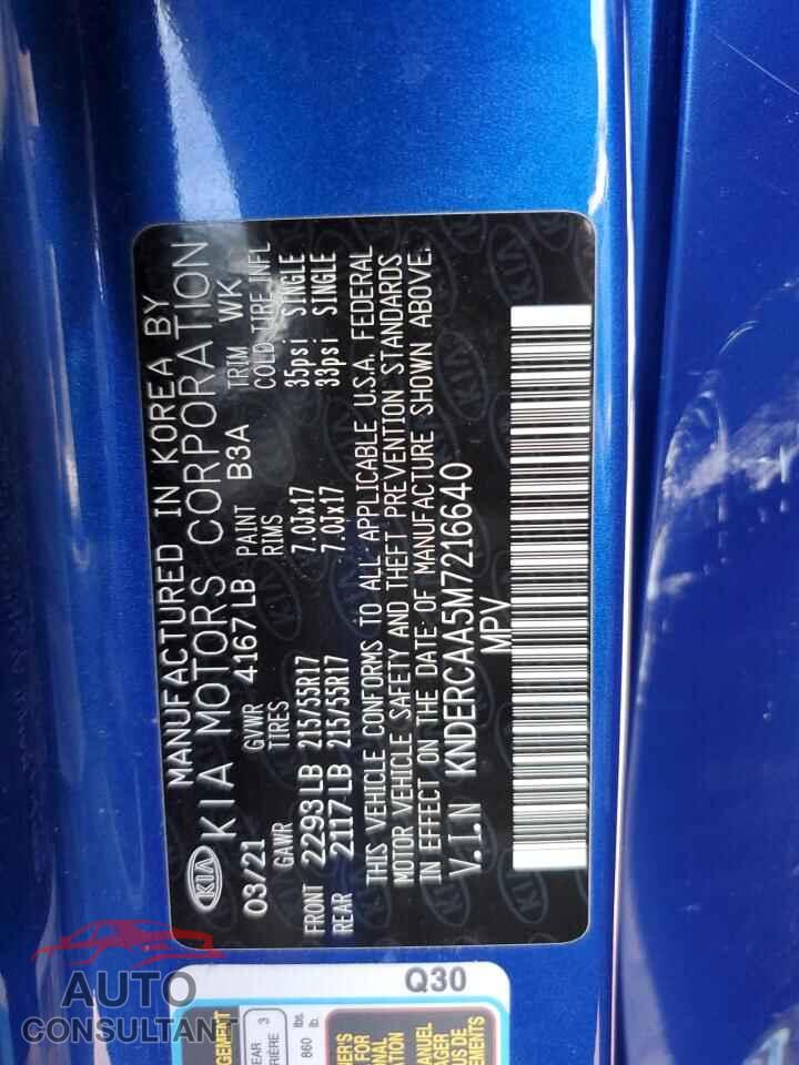 KIA SELTOS 2021 - KNDERCAA5M7216640