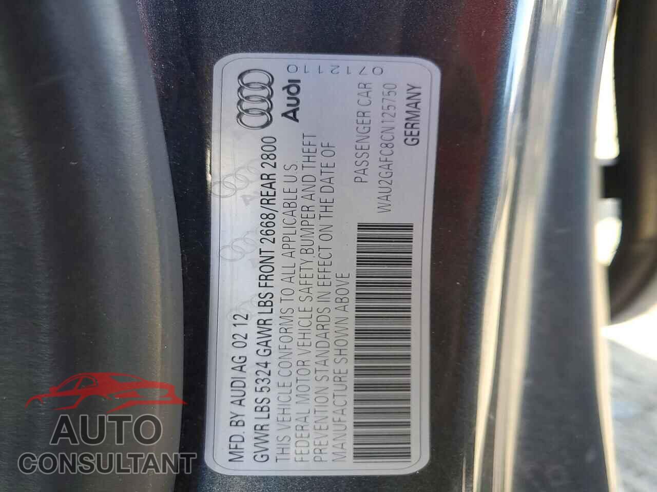 AUDI A7 2012 - WAU2GAFC8CN125750