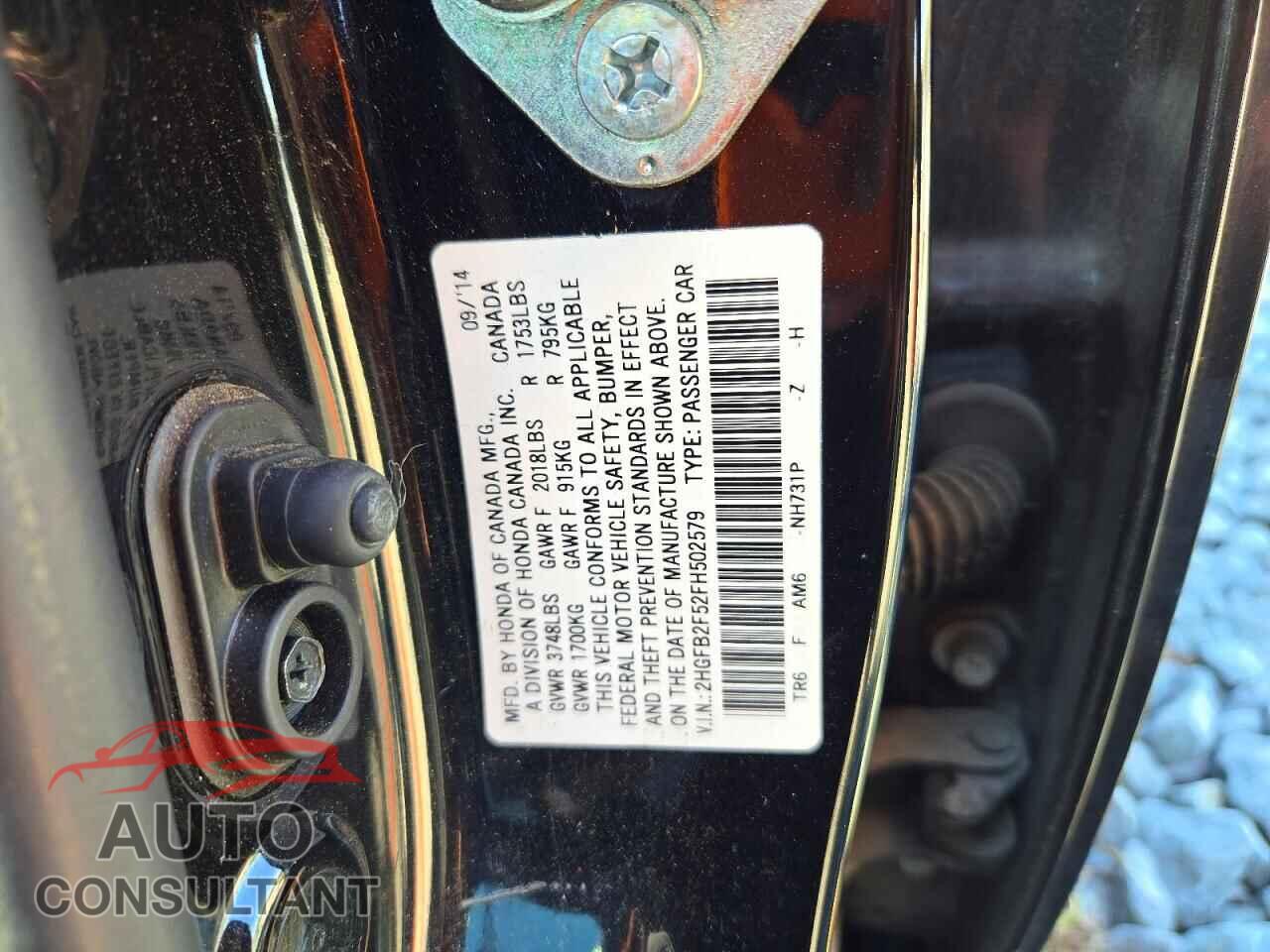 HONDA CIVIC 2015 - 2HGFB2F52FH502579