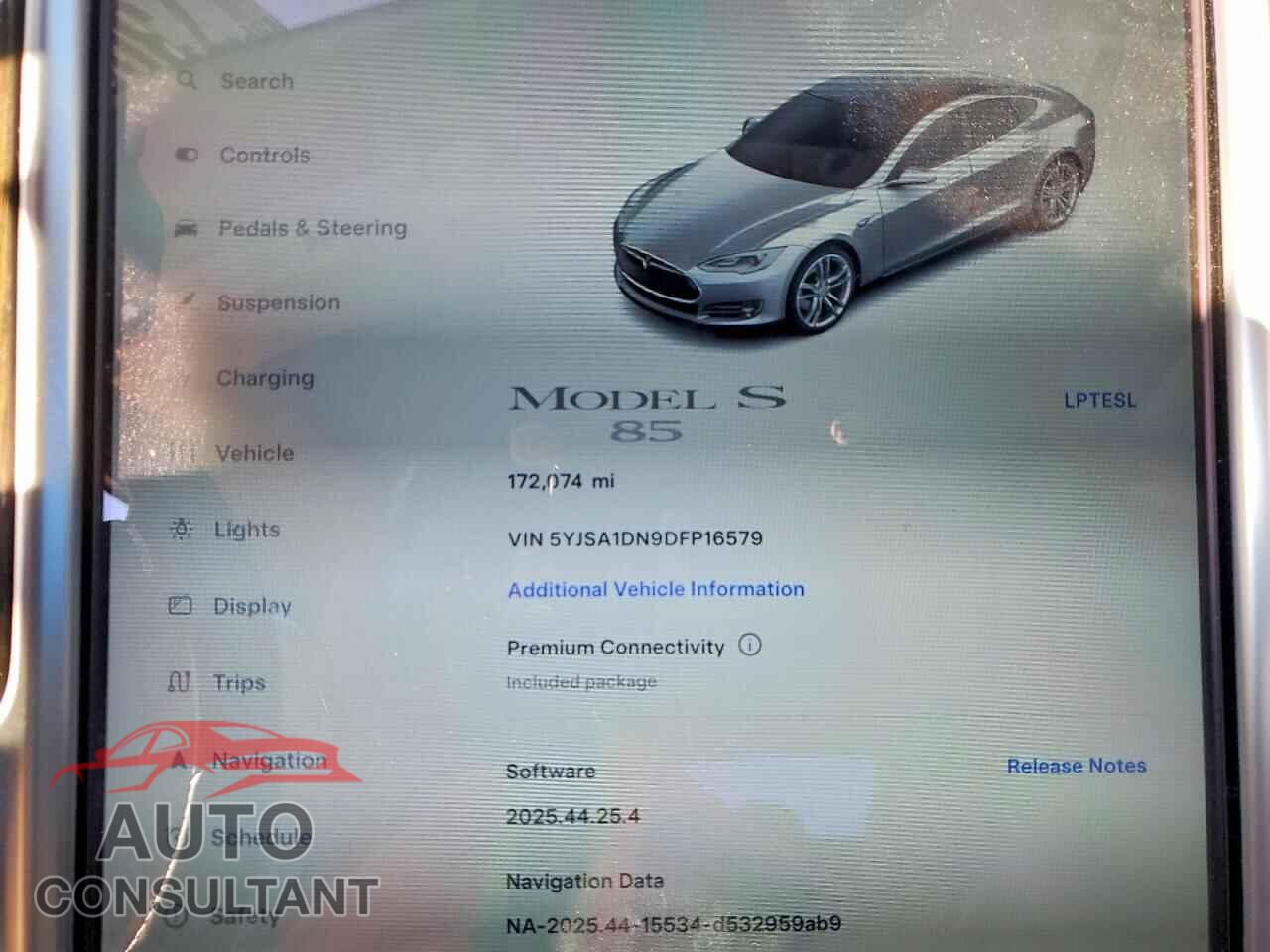 TESLA MODEL S 2013 - 5YJSA1DN9DFP16579