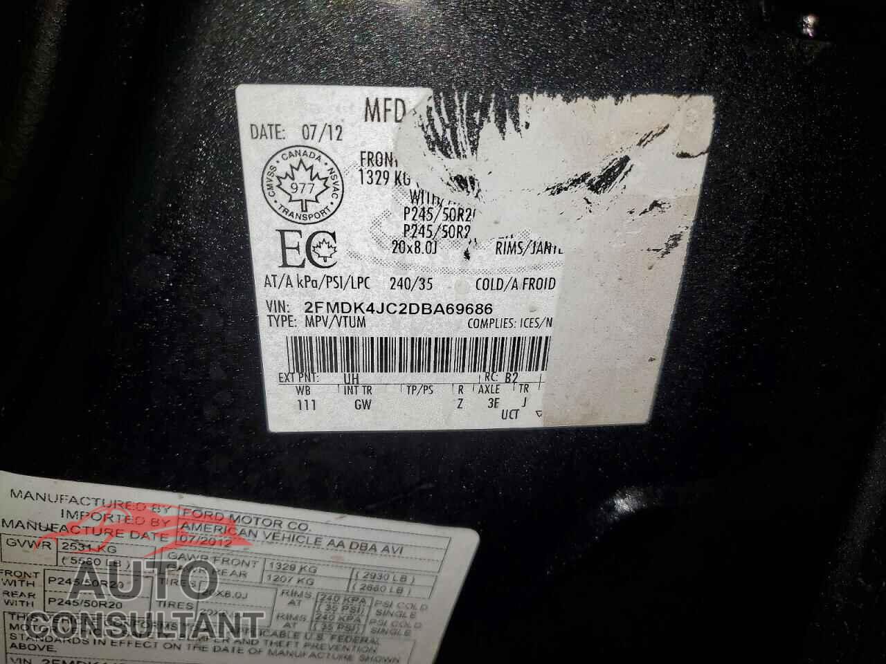 FORD EDGE 2013 - 2FMDK4JC2DBA69686
