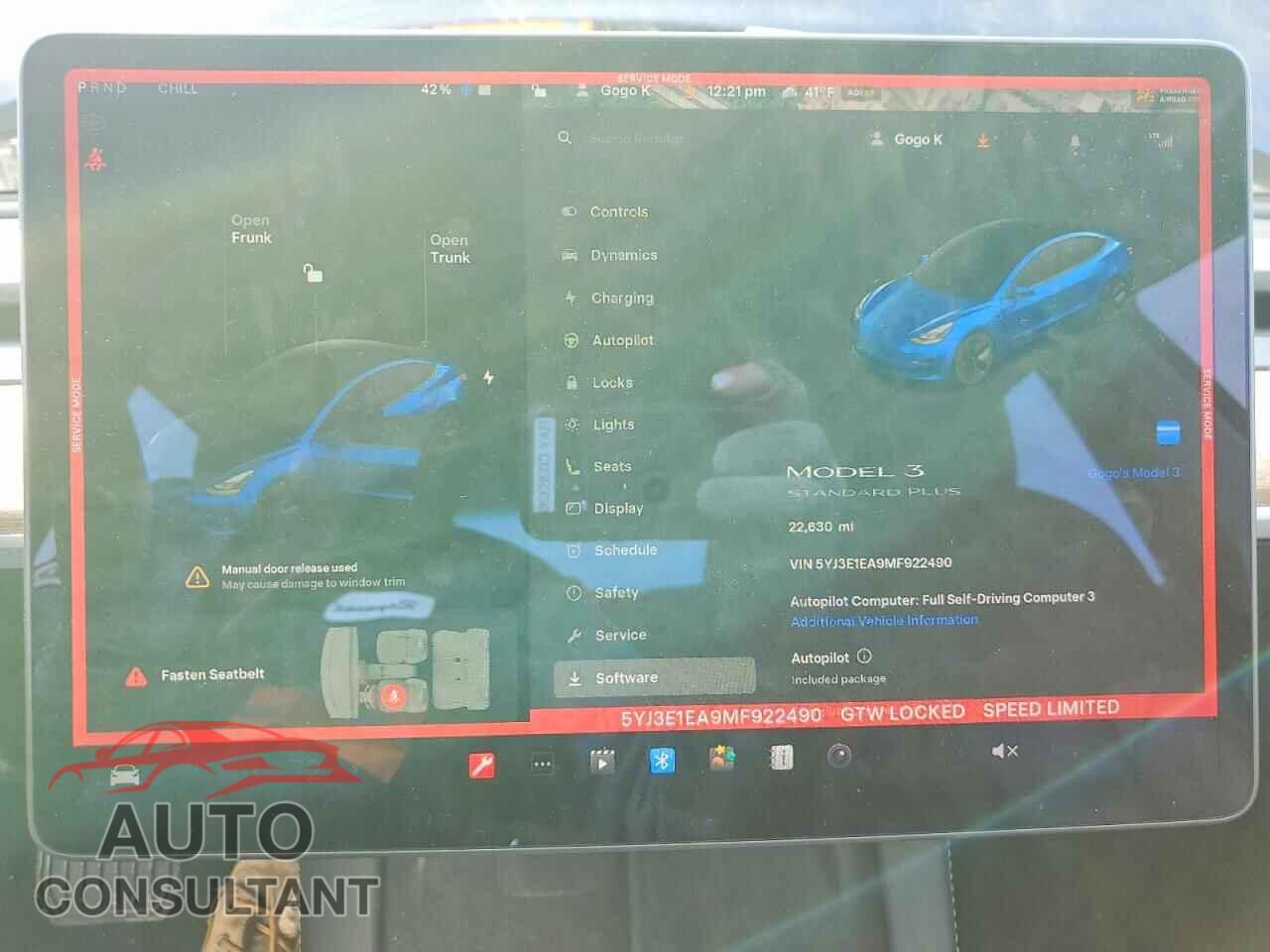 TESLA MODEL 3 2021 - 5YJ3E1EA9MF922490