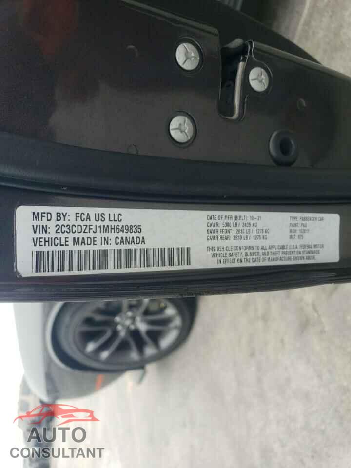 DODGE CHALLENGER 2021 - 2C3CDZFJ1MH649835