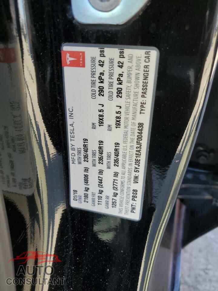 TESLA MODEL 3 2018 - 5YJ3E1EA3JF004438
