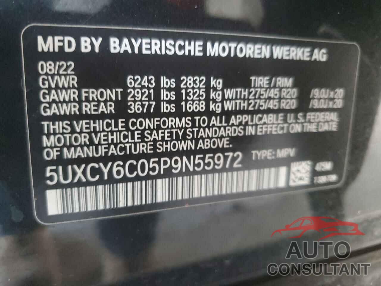 BMW X6 2023 - 5UXCY6C05P9N55972