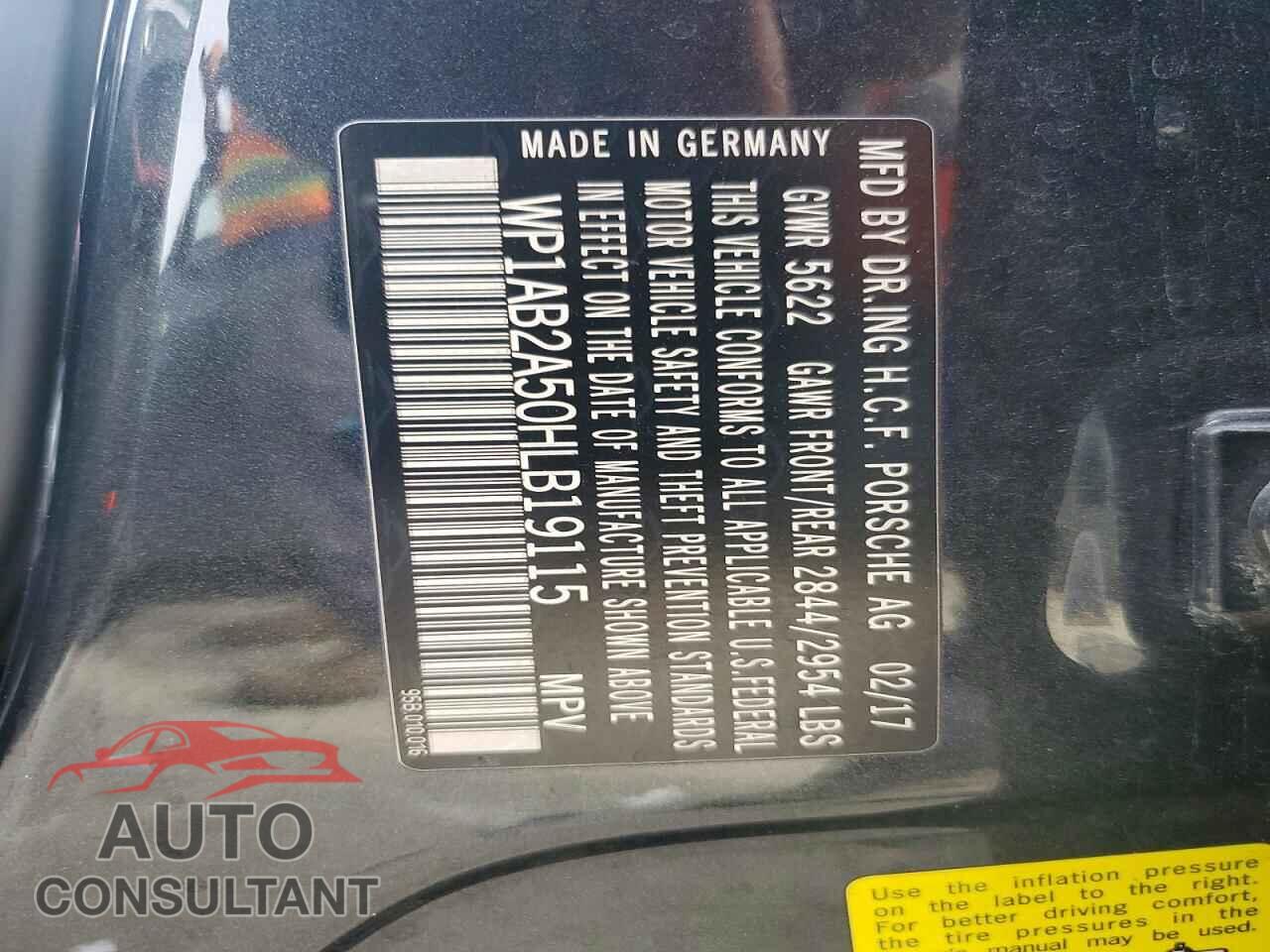 PORSCHE MACAN 2017 - WP1AB2A50HLB19115