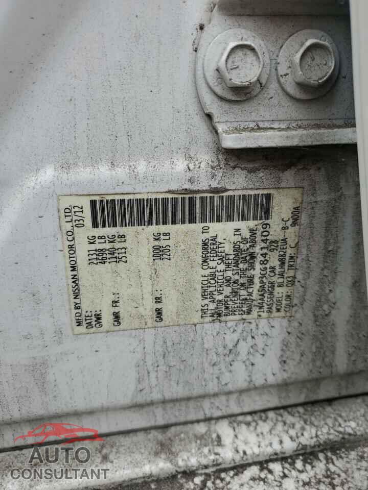NISSAN MAXIMA 2012 - 1N4AA5AP3CC841409
